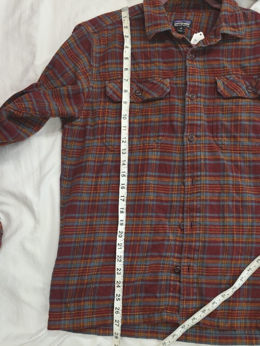 Patagonia Fjord Flannel Shirt Men's Medium Organic Cotton Plaid Button Front - Picture 7 of 8